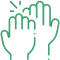 Hands coming together in support, symbolizing compassionate dental care and patient trust.
