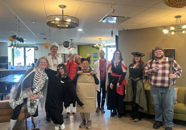 Team participating in a community engagement event