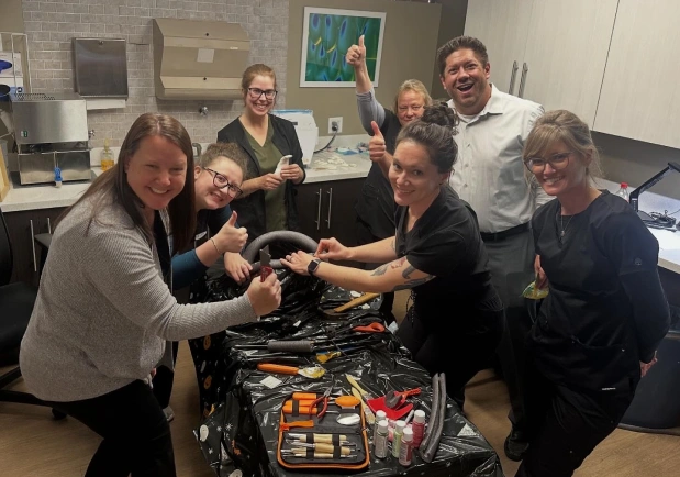 Team participating in a volunteer activity