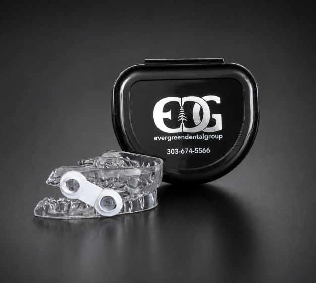 Sleep apnea dental mouthpiece and branded case
